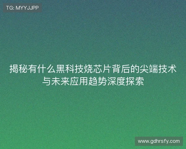 揭秘有什么黑科技烧芯片背后的尖端技术与未来应用趋势深度探索